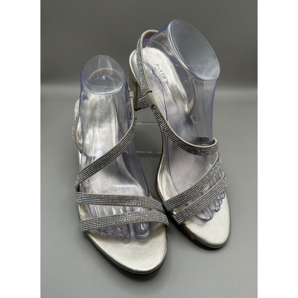Naturalizer Vanessa2 Womens Strappy Heeled Sandals Rhinestone Champagne Sz 10M - Picture 1 of 8